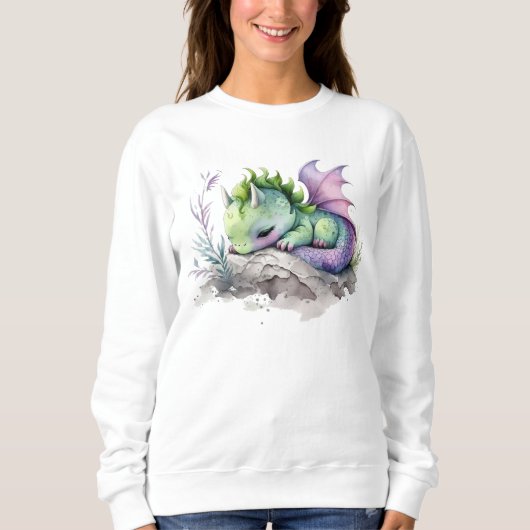 Waterverf schattig baby dragon trui (Voorkant)
