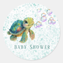 Waterverf Schattig Baby shower met schroefblokken Ronde Sticker