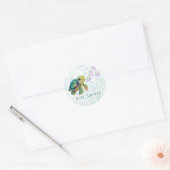 Waterverf Schattig Baby shower met schroefblokken Ronde Sticker (Envelop)