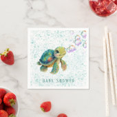 Waterverf Schattig Baby shower met schroefblokken Servet (Insitu)