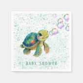Waterverf Schattig Baby shower met schroefblokken Servet (Voorkant)
