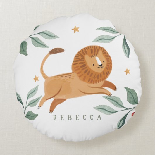 Waterverf schattig Baby shower Rond Kussen (Achterkant)