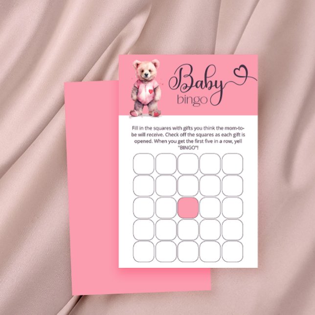 Waterverf schattig beer Baby shower bingo spel (Creator heeft geüpload)