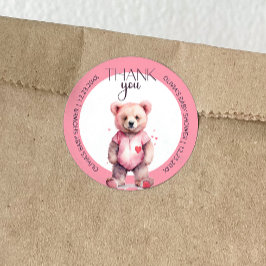 Waterverf schattig beer Baby shower Dank u Ronde Sticker