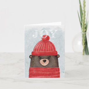 Waterverf schattig beer. Kerstbos Feestdagen Kaart