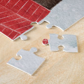 Waterverf schattig beer. Kerstbos Legpuzzel (Zijkant)