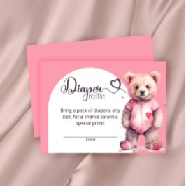 Waterverf schattig beer luier loterij ticket informatiekaartje