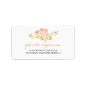 waterverf schattig bloemenhart etiket (Voorkant)