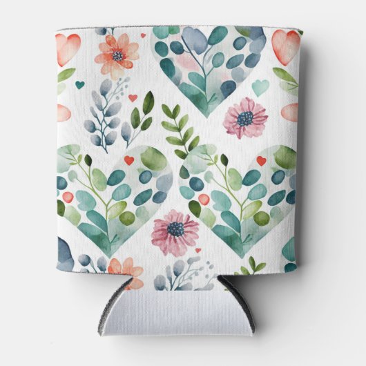 Waterverf schattig bloesbloesem blikjeskoeler (Voorkant)