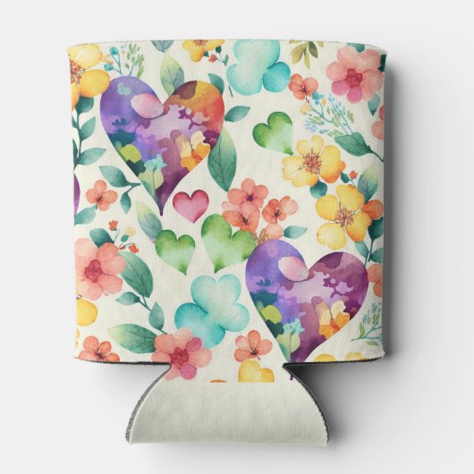 Waterverf schattig bloesbloesem blikjeskoeler (Achterkant)