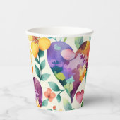 Waterverf schattig bloesbloesem papieren bekers (Voorkant)