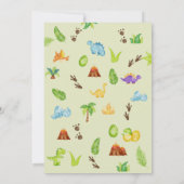Waterverf Schattig Boho Dinosaurus Groenelementen Kaart (Achterkant)