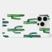 Waterverf schattig cactus patroon. Groen botanisch iPhone Hoesje (Achterkant horizontaal)