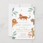 Waterverf schattig dier RSVP kaartje (Voorkant)