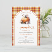 Waterverf schattig Een lief klein pompoen herfst p Kaart (Staand voorkant)