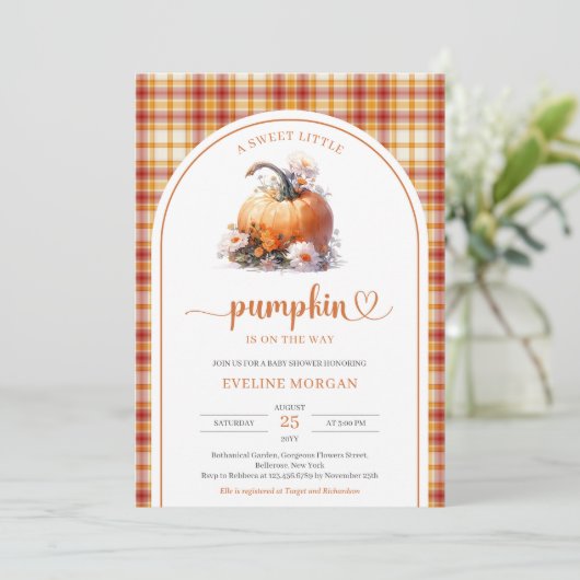 Waterverf schattig Een lief klein pompoen herfst p Kaart