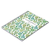 Waterverf schattig groen botanisch patroon notitieboek (Linkerzijde)