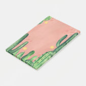 Waterverf schattig groene roze cactus. Succulenten Post-it® Notes (Schuin)