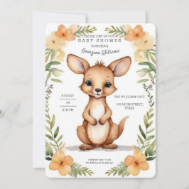 Waterverf Schattig Kangoeroe Baby shower Kaart
