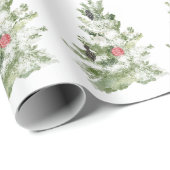 Waterverf schattig kerstboom inpakpapier (Rol Hoek)
