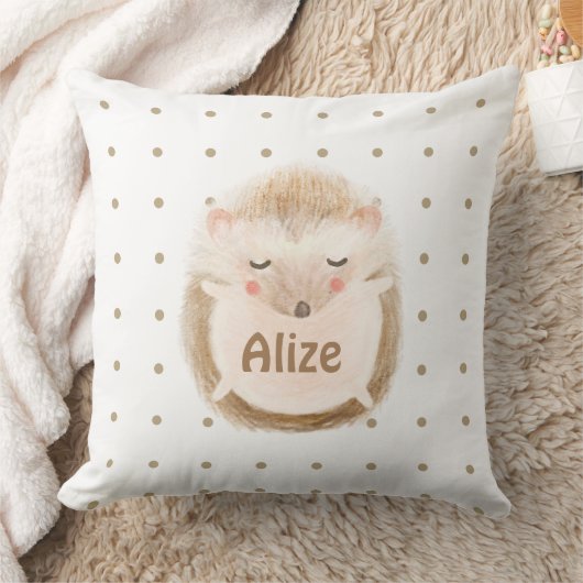 Waterverf schattig kind voor egel personaliseren kussen (Deken)