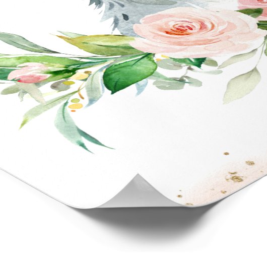 Waterverf Schattig Koala Blush Roze Bloemenwand Poster (Hoek)