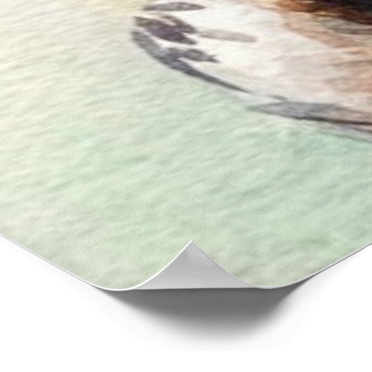 Waterverf schattig konijn poster (Hoek)