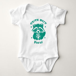 Waterverf Schattig maar Wild Komische Wasbeer Romper