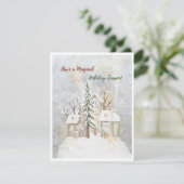 Waterverf schattig magisch feestdagenkaart (Staand voorkant)