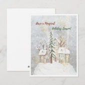 Waterverf schattig magisch feestdagenkaart (Voorkant / Achterkant)