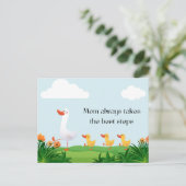  waterverf schattig moeder eend met haar kinder feestdagenkaart (Staand voorkant)