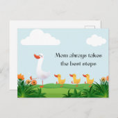  waterverf schattig moeder eend met haar kinder feestdagenkaart (Voorkant / Achterkant)