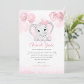Waterverf Schattig Olifant Baby shower Dank u Kaart (Staand voorkant)