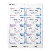 WATERVERF schattig paarse blauw modern script Etiket (Full Sheet)