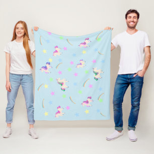 Waterverf schattig regenboogsterpatroon in de Unic Fleece Deken