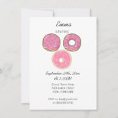 Waterverf Schattig Roze 3 Donuts Verjaardagsthema Kaart (Voorkant)