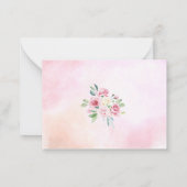 Waterverf schattig roze baby shower notitiekaartje (Achterkant)