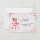 Waterverf schattig roze baby shower notitiekaartje (Voorkant)