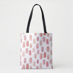 Waterverf schattig roze blush brush stroke pattern tote bag