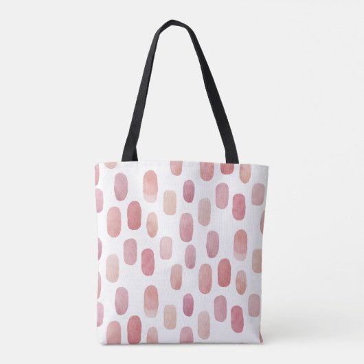 Waterverf schattig roze blush brush stroke pattern tote bag (Achterkant)