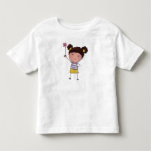 Waterverf Schattig Stokpoppetje roze Bloem Mooie