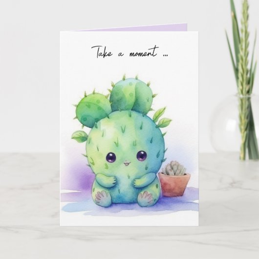 Waterverf Schattig Succulent Kaart (Voorkant)