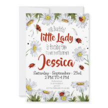 Waterverf schattig verjaardagsmeisje lieveheersbee