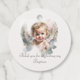 Waterverf schattige Angel Baby Baptisme Bedankjes Labels