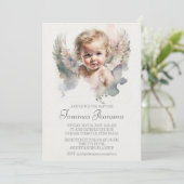 Waterverf schattige Angel Baby Baptisme Kaart (Staand voorkant)