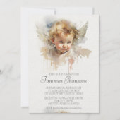 Waterverf schattige Angel Baby Baptisme Kaart (Voorkant)