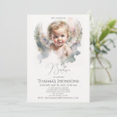 Waterverf schattige Angel Baby Baptisme Kaart (Staand voorkant)