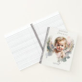 Waterverf schattige Angel Baby Baptisme Notitieboek (Binnen)
