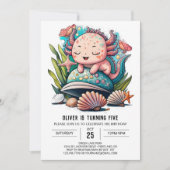 Waterverf Schattige Axolotl Verjaardag Kaart (Voorkant)