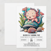 Waterverf Schattige Axolotl Verjaardag Kaart (Voorkant / Achterkant)